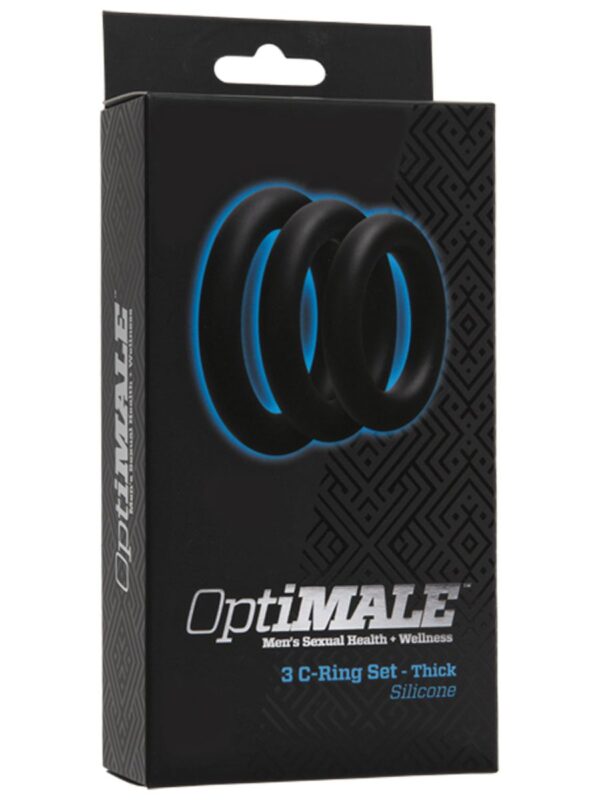 Driedelige cockring set - Dik - Zwart - Afbeelding 2