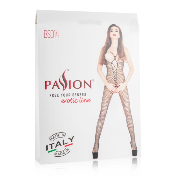 Netstof Catsuit met Open Cups - Zwart - Afbeelding 3