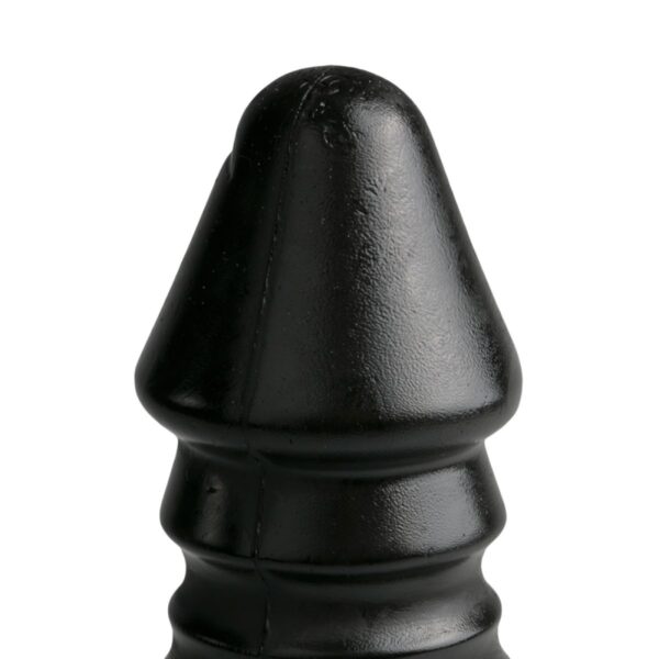 Grote Dildo Met Geribbelde Schacht - Zwart - Afbeelding 2