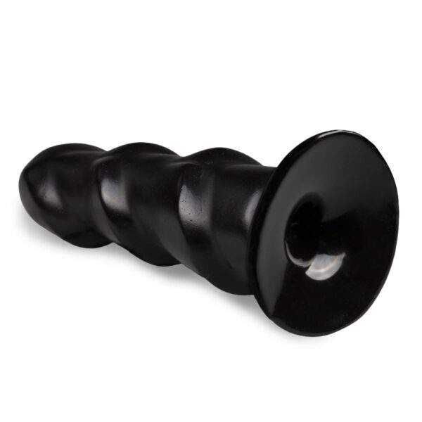 Zwarte Anaal Dildo Met Ribbels - Afbeelding 2