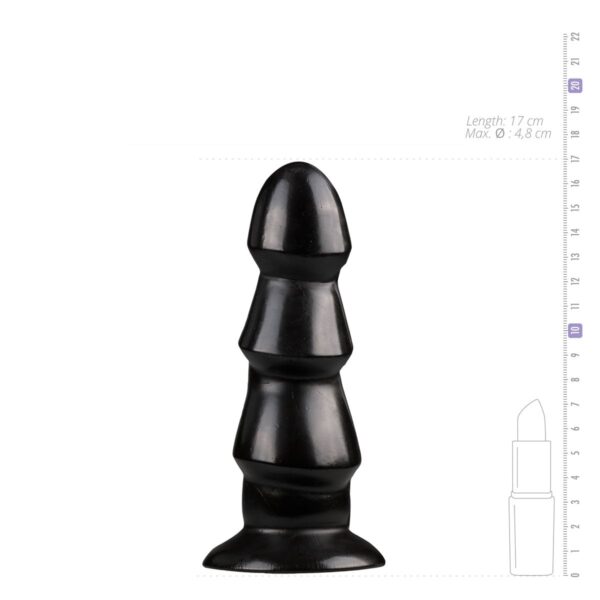 Zwarte Anaal Dildo Met Ribbels - Afbeelding 4