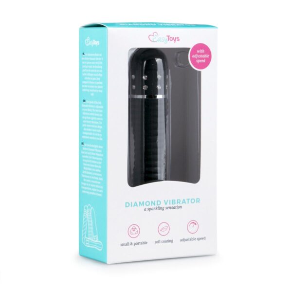 Easytoys Mini Vibrator Geribbeld - Zwart - Afbeelding 2
