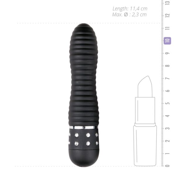 Easytoys Mini Vibrator Geribbeld - Zwart - Afbeelding 4