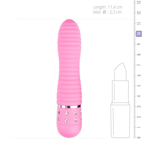 Easytoys Mini Vibrator Geribbeld - Roze - Afbeelding 4