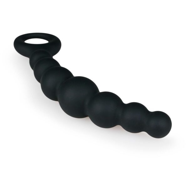 Zwarte anale plug met kralen - Afbeelding 3