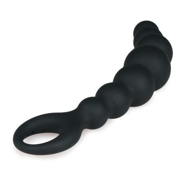 Zwarte anale plug met kralen - Afbeelding 4