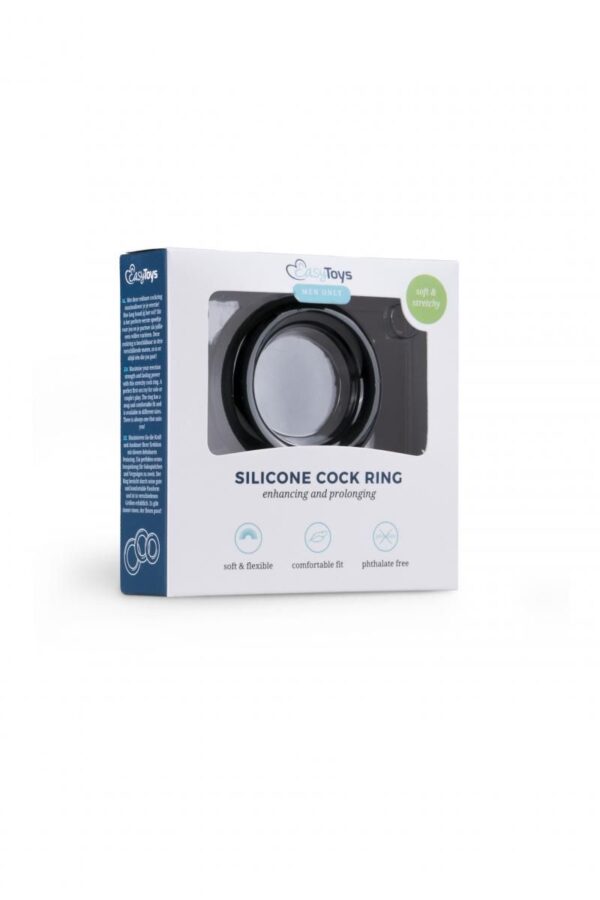 Easytoys Siliconen Cockring Medium - Zwart - Afbeelding 2