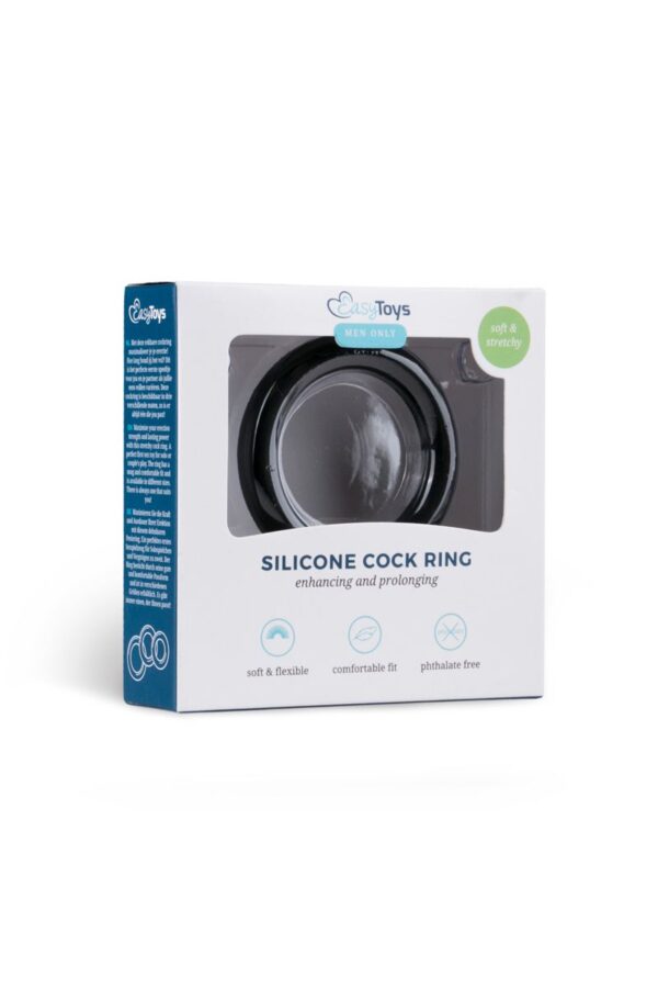 Easytoys Siliconen Cockring Large - Zwart - Afbeelding 2