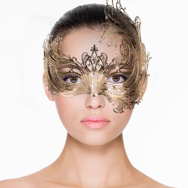 Easytoys Open Venetiaans Masker - Goudkleurig - Afbeelding 2