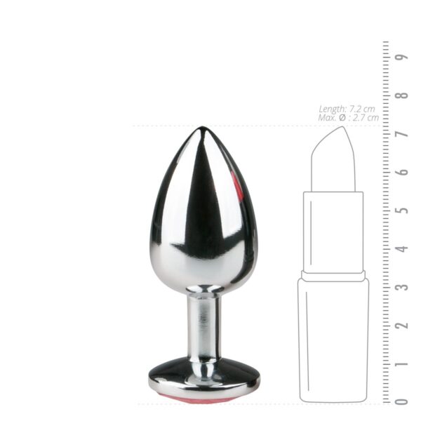 Metalen buttplug Zilver/Roze - S - Afbeelding 3