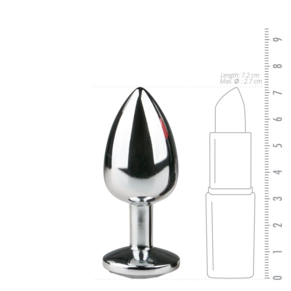 Metalen Buttplug met Zilveren Diamant - S - Afbeelding 3