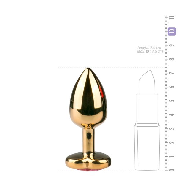 Metalen buttplug met roze hartje - Afbeelding 4