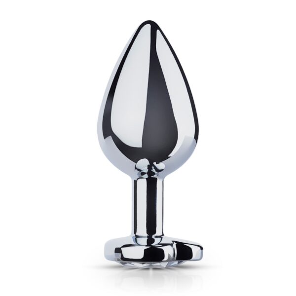 Metalen buttplug met hartje - zilverkleurig - Afbeelding 2