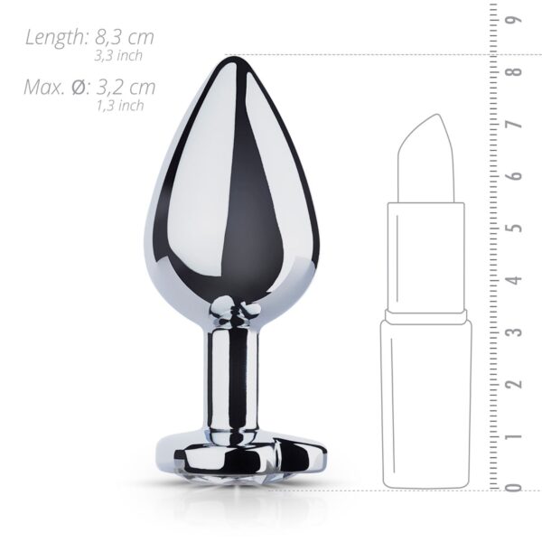 Metalen buttplug met hartje - zilverkleurig - Afbeelding 5