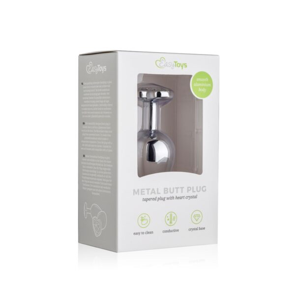 Metalen buttplug met hartje - zilverkleurig - Afbeelding 6