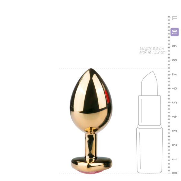 Metalen buttplug met hartje - goudkleurig - Afbeelding 4