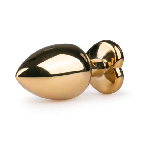 Metalen buttplug met roze hartje - goudkleurig - Afbeelding 3