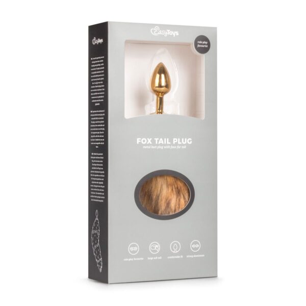 Kleine goudkleurige buttplug met vossenstaart - Afbeelding 5