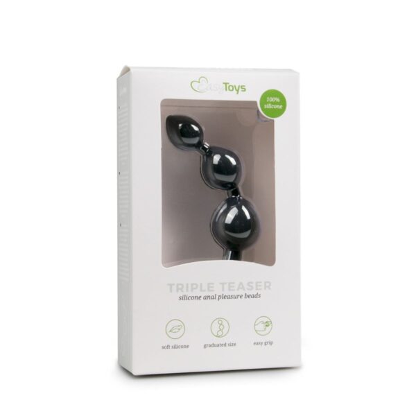 Siliconen anale kralen dildo - zwart - Afbeelding 2