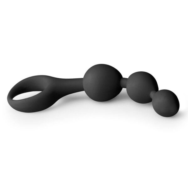 Siliconen anale kralen dildo - zwart - Afbeelding 3