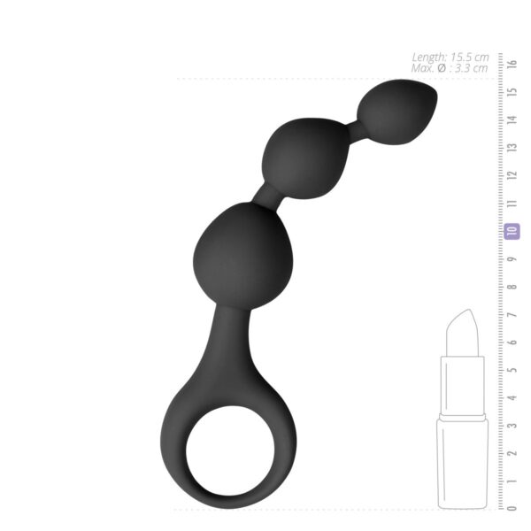 Siliconen anale kralen dildo - zwart - Afbeelding 5