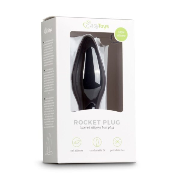 Medium Zwarte Siliconen Buttplug - Afbeelding 2
