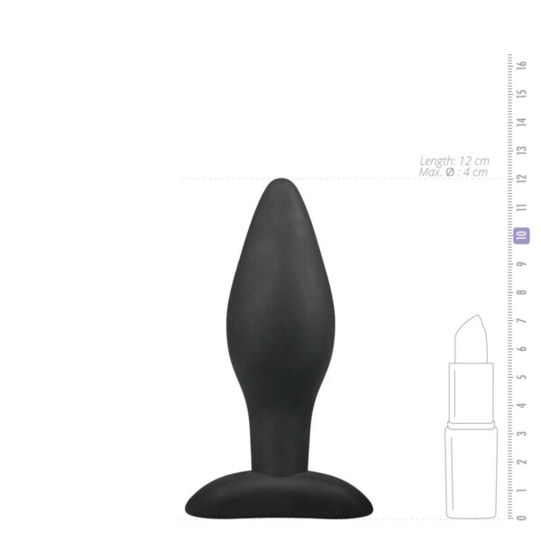 Medium Zwarte Siliconen Buttplug - Afbeelding 5