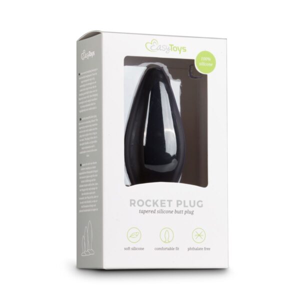 Grote Zwarte Siliconen Buttplug - Afbeelding 2