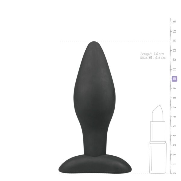 Grote Zwarte Siliconen Buttplug - Afbeelding 5