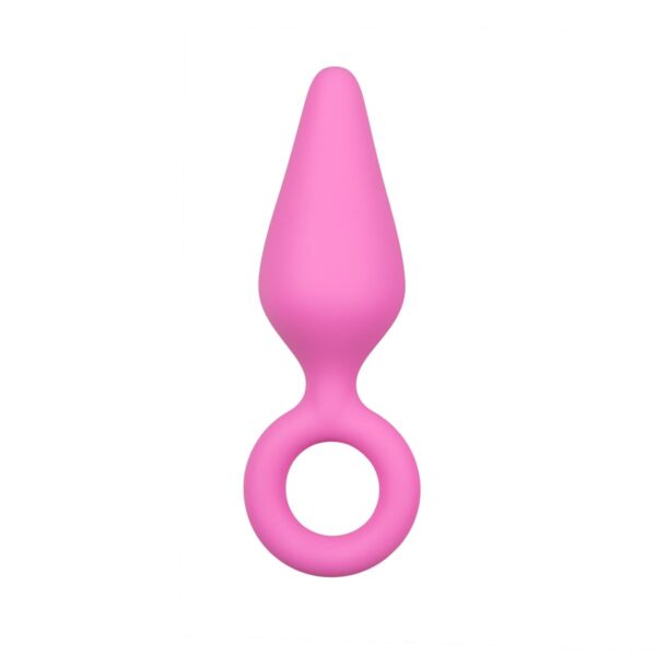 Roze buttplugs met trekring - setje - Afbeelding 3