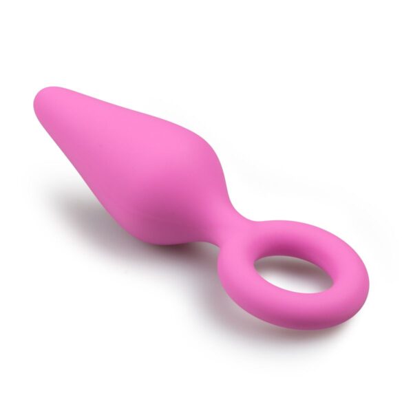 Roze Buttplug Met Trekring - Medium - Afbeelding 4