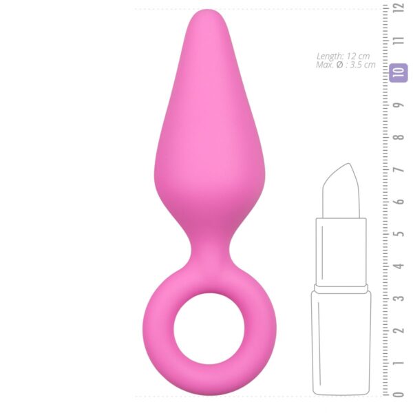 Roze Buttplug Met Trekring - Medium - Afbeelding 5