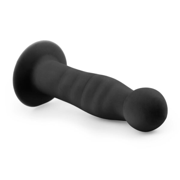 Siliconen dildo met zuignap - zwart - Afbeelding 2