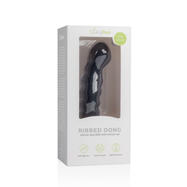 Siliconen dildo met zuignap - zwart - Afbeelding 5
