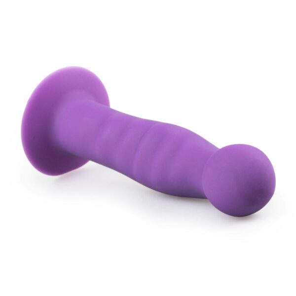 Siliconen dildo met zuignap - paars - Afbeelding 2
