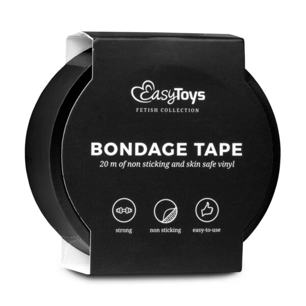 Zwarte bondagetape - 20m - Afbeelding 2