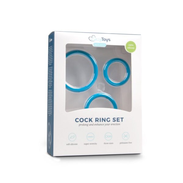 Cockring set - drie maten - blauw - Afbeelding 2
