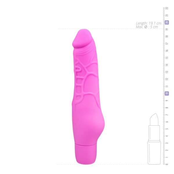 Realistische siliconen vibrator - roze - Afbeelding 4