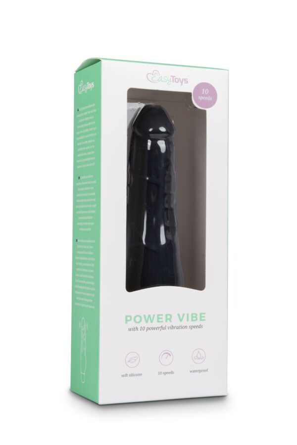 Realistische siliconen vibrator - zwart - Afbeelding 2
