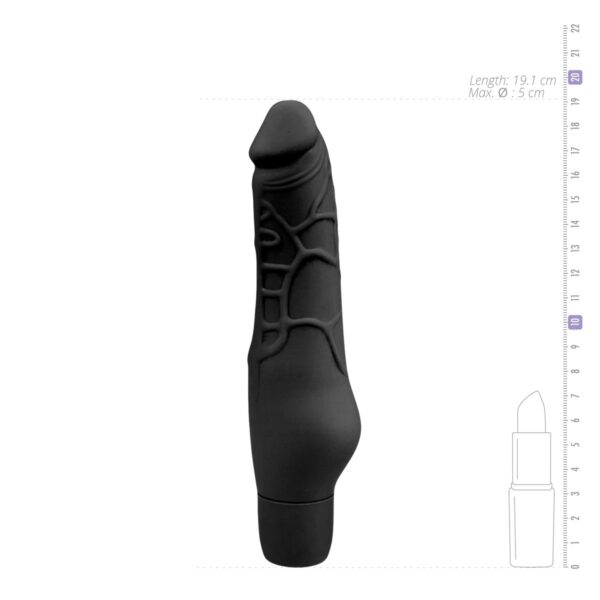 Realistische siliconen vibrator - zwart - Afbeelding 4