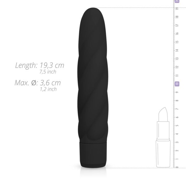 Zwarte siliconen vibrator - Afbeelding 6