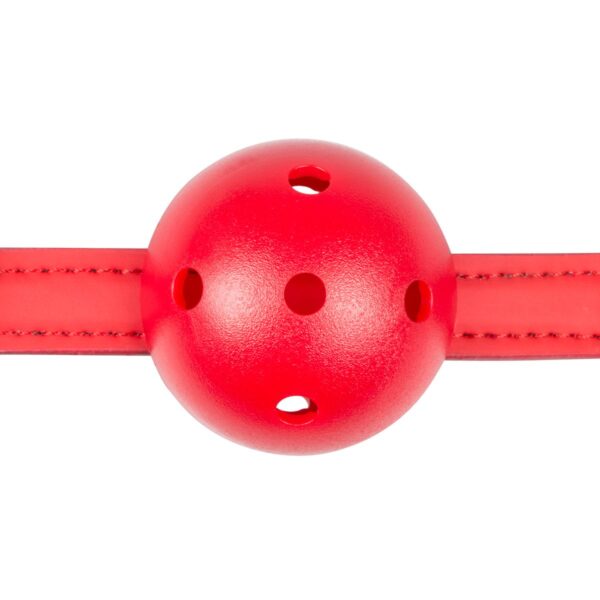 Ball gag met bal van PVC - rood - Afbeelding 3