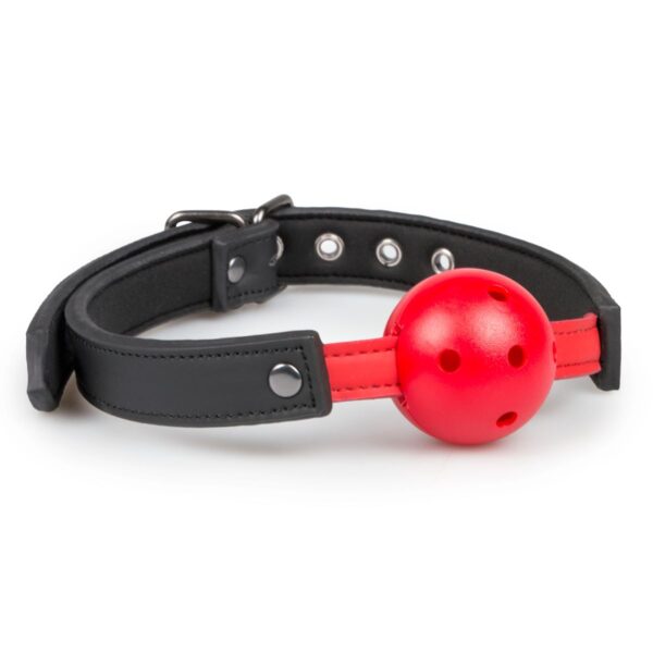 Ball gag met bal van PVC - rood - Afbeelding 4