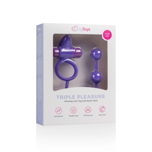 Triple Pleasure Koppelspeeltje - Paars - Afbeelding 5