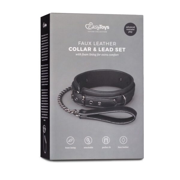 Fetish halsband met riem - Afbeelding 2