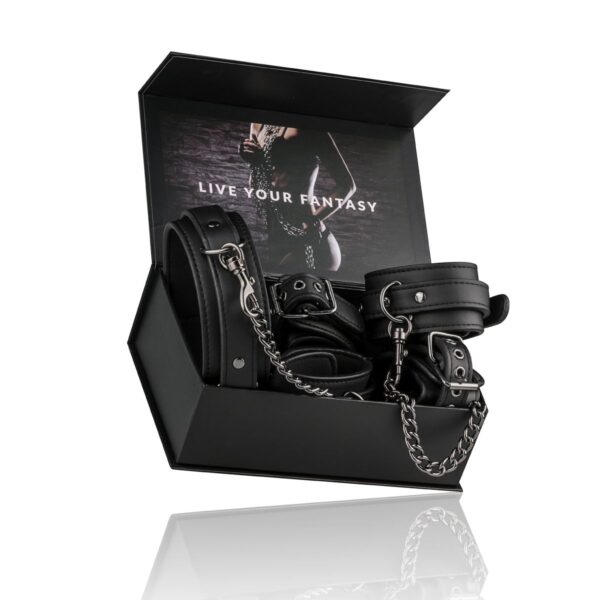 Fetish set met halsband, enkelboeien en handboeien - Afbeelding 8