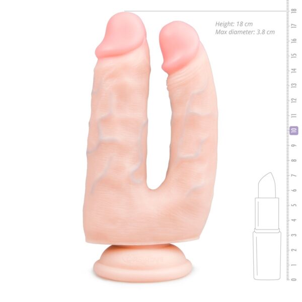 Realistische Dubbele Dildo Met Zuignap - 18 cm - Afbeelding 5