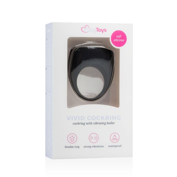 Vivid Cockring Met Mini Bullet - Zwart - Afbeelding 5