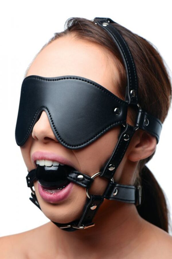 Kunstleren Masker Met Ball Gag - Afbeelding 2