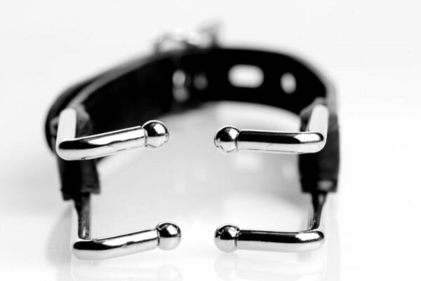 Metalen Mondspreider Met Kunstleren Band - Afbeelding 2